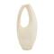 18" Beige Paper Mache Abstract Curved Vase with Handle